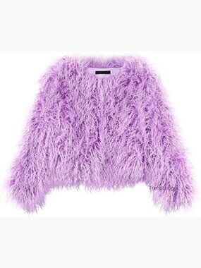 Shaggy Faux Fur Coat Jacket Long Sleeve Winter Warm